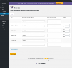 Page screenshot: Checklists