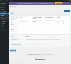 Page screenshot: Checklists