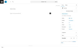 Page screenshot: Add Post ‹ Test site — WordPress