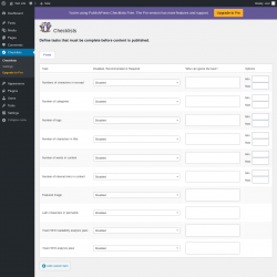 Page screenshot: Checklists