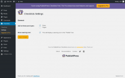 Page screenshot: Checklists → Settings