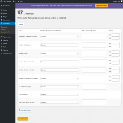 Page screenshot: Checklists