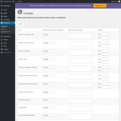 Page screenshot: Checklists