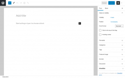 Page screenshot: Add New Post ‹ Test site — WordPress