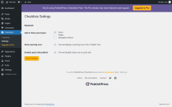 Page screenshot: Checklists → Settings