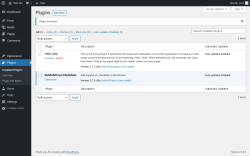 Page screenshot: Plugins ‹ Test site — WordPress