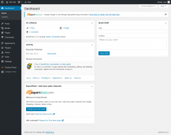 Page screenshot: Dashboard ‹ Test site — WordPress