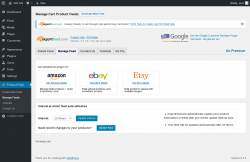 Page screenshot: Product Feed → Manage Feeds
