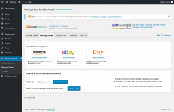 Page screenshot: Product Feed → Manage Feeds