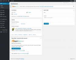 Page screenshot: Dashboard ‹ Test site — WordPress