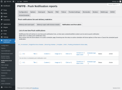 Page screenshot: PNFPB Push Notification → Notifications from admin