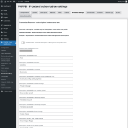 Page screenshot: PNFPB Push Notification → Frontend settings