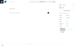 Page screenshot: Add Page ‹ Test site — WordPress