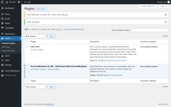 Page screenshot: Plugins ‹ Test site — WordPress