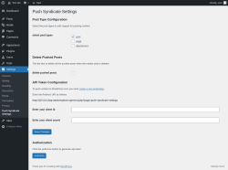 Page screenshot: Settings → Push Syndicate Settings