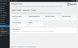 Page screenshot: PushPull &rarr; Managed Content