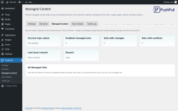Page screenshot: PushPull &rarr; Managed Content