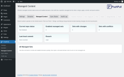 Page screenshot: PushPull &rarr; Managed Content