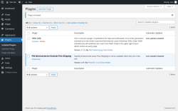 Page screenshot: Plugins &lsaquo; Test site &mdash; WordPress