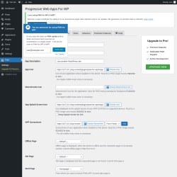 Page screenshot: PWA →  Setup