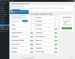 Page screenshot: PWA →  Features