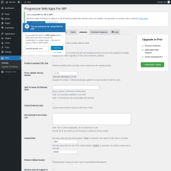 Page screenshot: PWA →  Advance