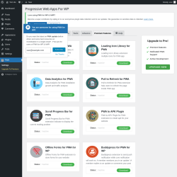 Page screenshot: PWA →   Premium Features