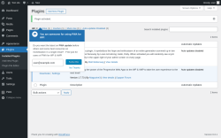 Page screenshot: Plugins ‹ Test site — WordPress