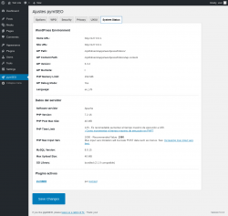 Page screenshot: pymSEO &rarr; System Status