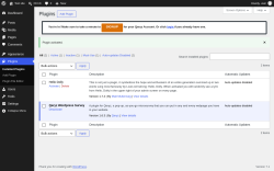 Page screenshot: Plugins &lsaquo; Test site &mdash; WordPress