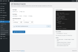 Page screenshot: Tools &rarr; MD Exporter