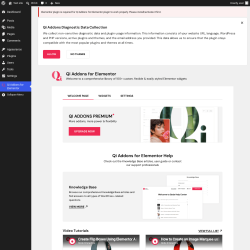 Page screenshot: Qi Addons for Elementor &lsaquo; Test site &mdash; WordPress