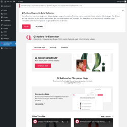 Page screenshot: Qi Addons for Elementor &lsaquo; Test site &mdash; WordPress