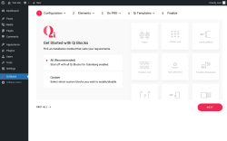 Page screenshot: Quick Setup Wizard - Qi Blocks for Gutenberg