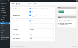Page screenshot: Settings &rarr; Scroll Top &ndash; Qubemet