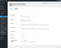 Page screenshot: QR Composer &rarr;  Bulk Print (PRO)