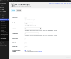 Page screenshot: QR Composer &rarr;  Bulk Print (PRO)