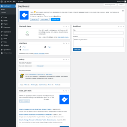 Page screenshot: Dashboard ‹ Test site — WordPress