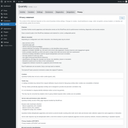 Page screenshot: Quantely &rarr; Privacy