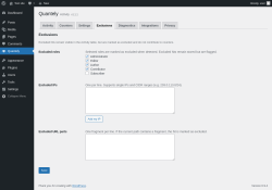 Page screenshot: Quantely &rarr; Exclusions