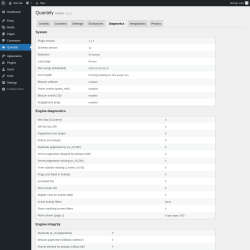 Page screenshot: Quantely &rarr; Diagnostics