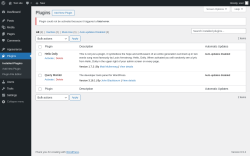 Page screenshot: Plugins &lsaquo; Test site &mdash; WordPress