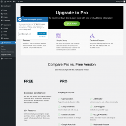 Page screenshot: WP QUADS → Upgrade to PRO