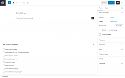 Page screenshot: Add New Post ‹ Test site — WordPress