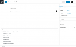 Page screenshot: Add New Page ‹ Test site — WordPress