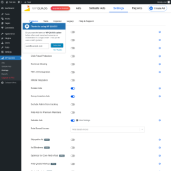 Page screenshot: WP QUADS → Settings