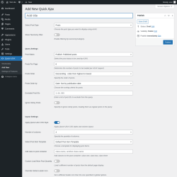 Page screenshot: Quick AJAX → Add New