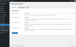 Page screenshot: Quick AJAX → Settings & Features
