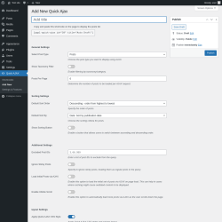 Page screenshot: Quick AJAX → Add New