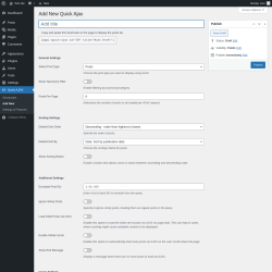 Page screenshot: Quick AJAX → Add New